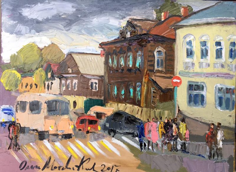 Любимая художница Министерства культуры нарисовала Кострому акриловыми красками